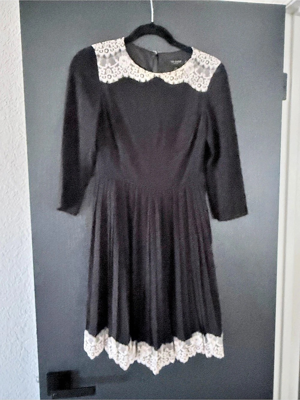 Ted Baker Wastila Lace Pleated Black Dress